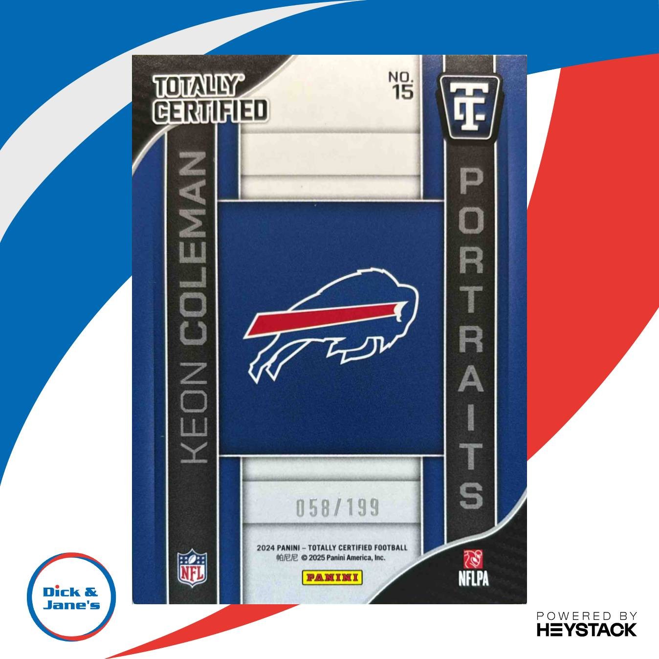 2024 Totally Certified Keon Coleman Portrait Mirror Purple /199 #15 Buffalo Bill - Sports Cards