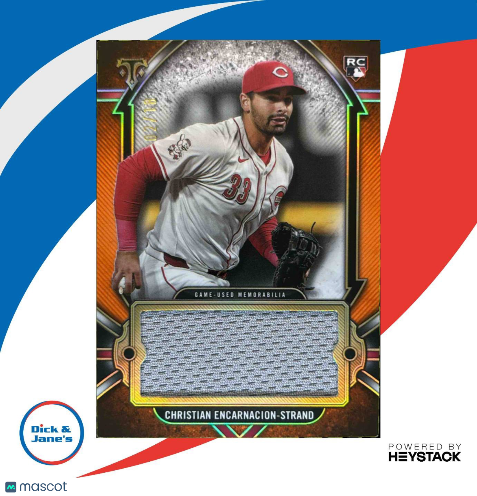 2024 Triple Threads Christian Encarnacion-Strand Jumbo Relics Amber /18 i Reds - Sports Cards