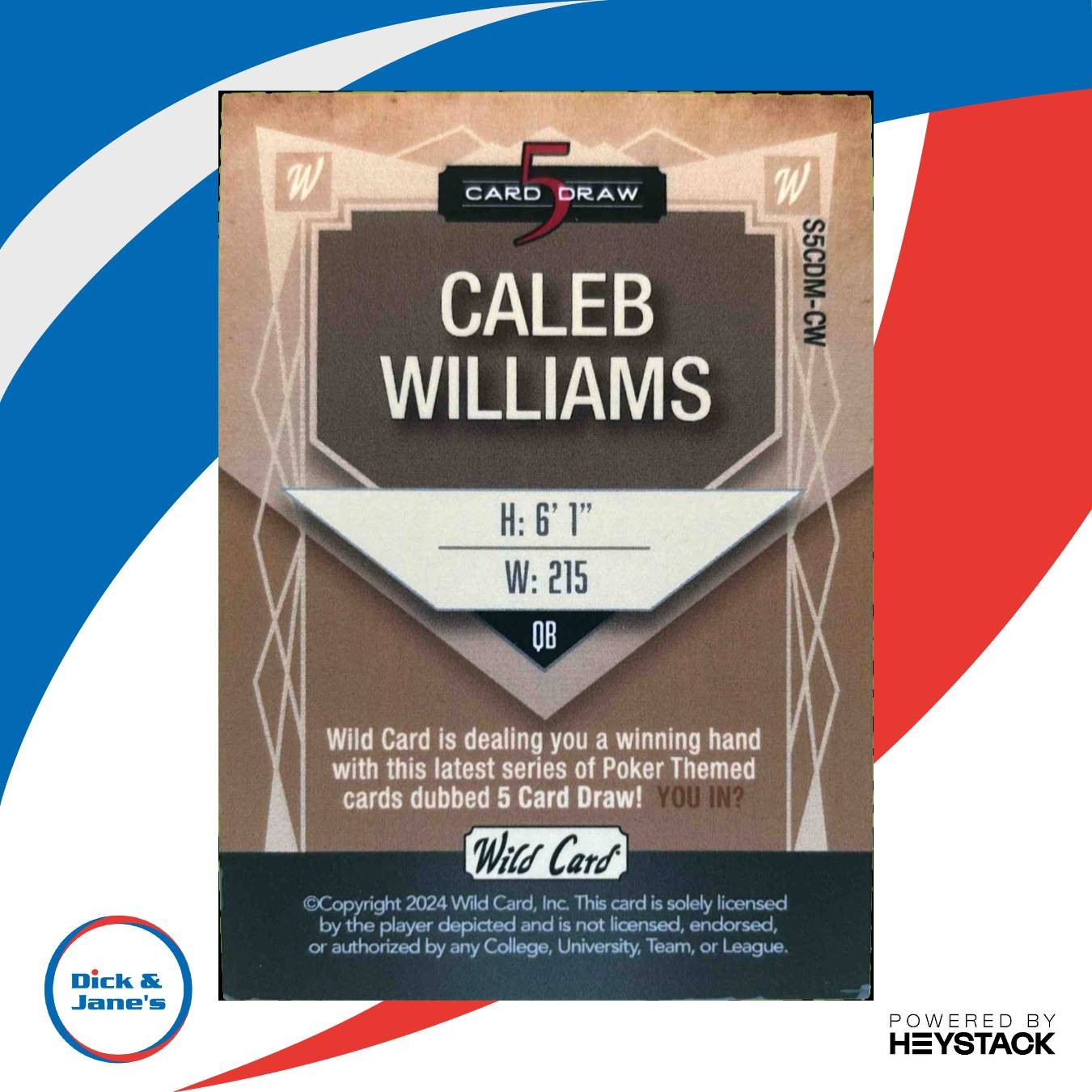 2024 Wild Card 5 Draw Pink Caleb Williams Modern /2 #S5CDM-CW Chicago Bears - Sports Cards