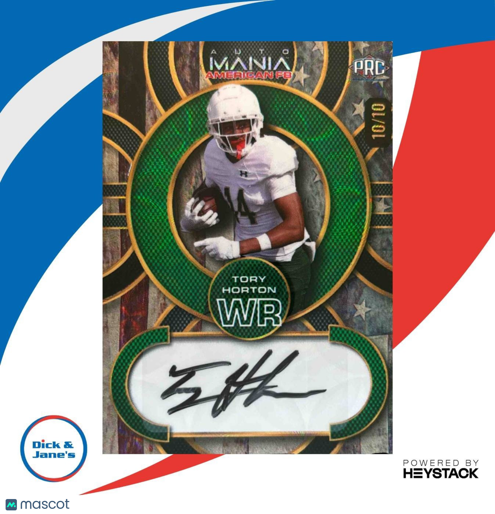 2024 Wild Card Automania American Tory Horton Green /10 Auto Rams - Sports Cards