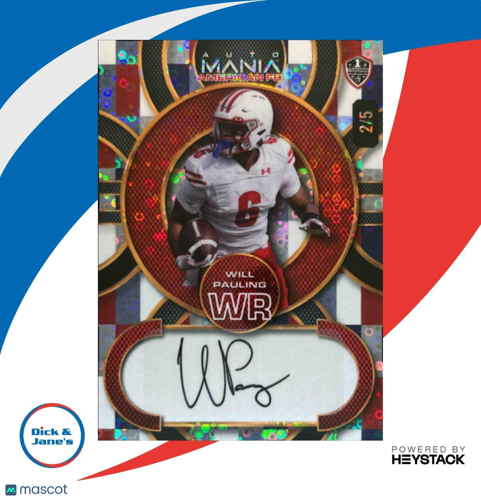 2024 Wild Card Automania American Will Pauling Circle Donut Circles /5 Badgers - Sports Cards