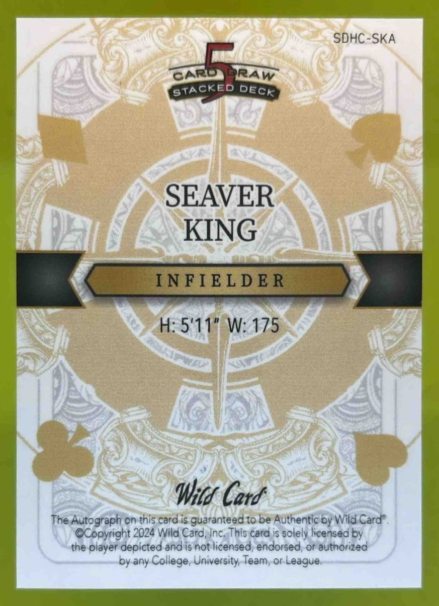 2024 Wild Card Five Draw Seaver King Vintage Auto Sparkles Foil Purple /4 #5CDV - Sports Cards