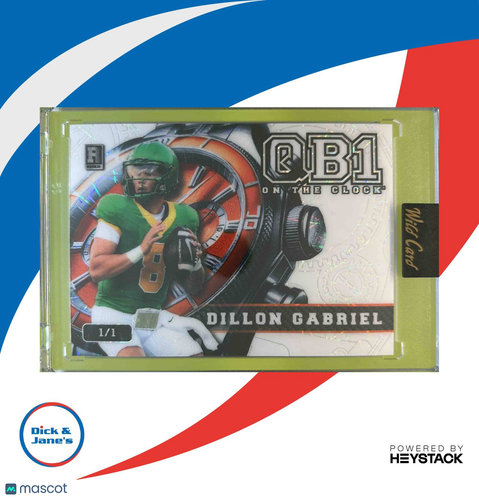 2024 Wild Card QB1 On The Clock Dillon Gabriel White Rainbow 1/1 Oregon Ducks - Sports Cards