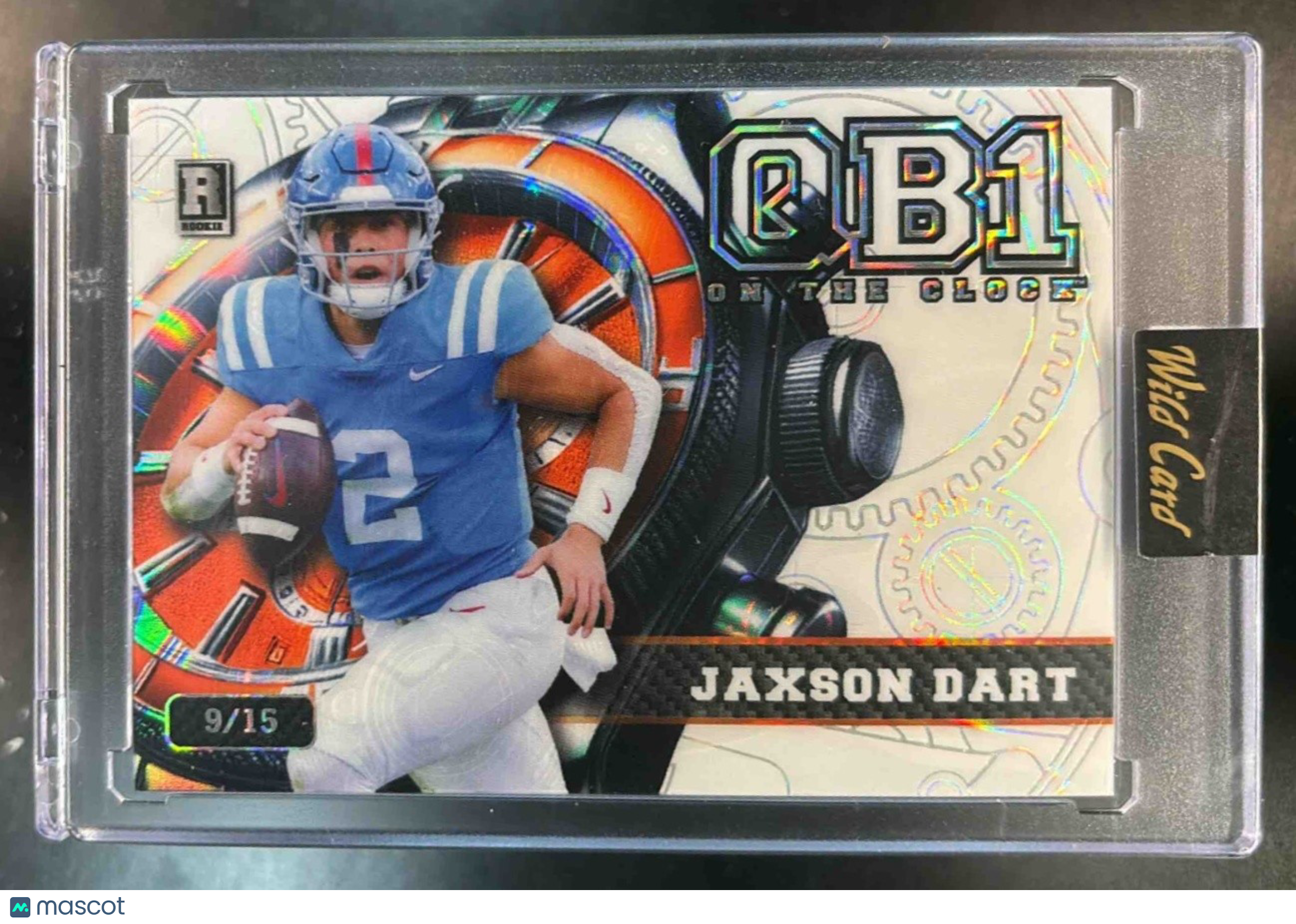 2024 Wild Card QB1 On The Clock Jaxson Dart White Mosaic /15 #OCW-WH-JD2 - Sports Cards