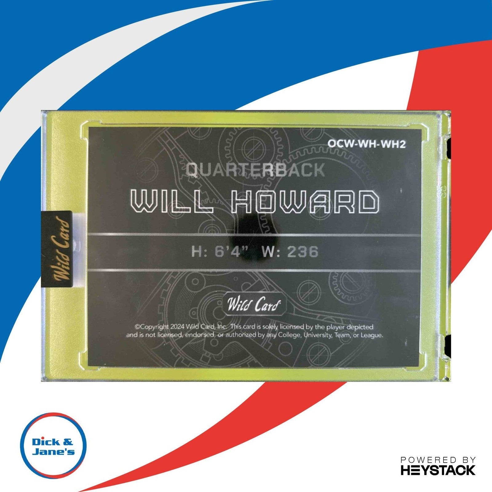 2024 Wild Card QB1 On The Clock Will Howard White Lazers Purple 1/1 OSU Rookie - Sports Cards