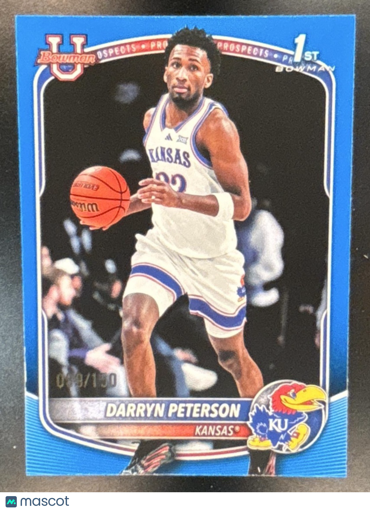 2025-26 Bowman Darryn Peterson Blue /150 #BPP-2 1st Prospect Kansas Jayhawks - Sports Cards