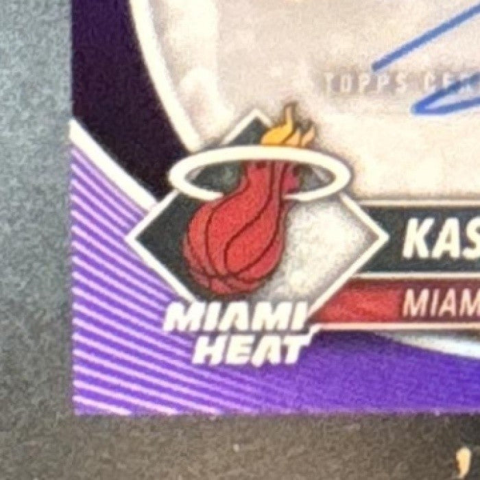2025-26 Bowman Kasparas Jakucionis Chrome Auto Purple /250 #BCA-KJ RC Miami Heat - Sports Cards