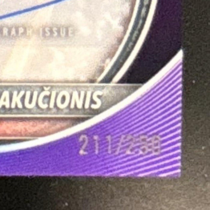 2025-26 Bowman Kasparas Jakucionis Chrome Auto Purple /250 #BCA-KJ RC Miami Heat - Sports Cards
