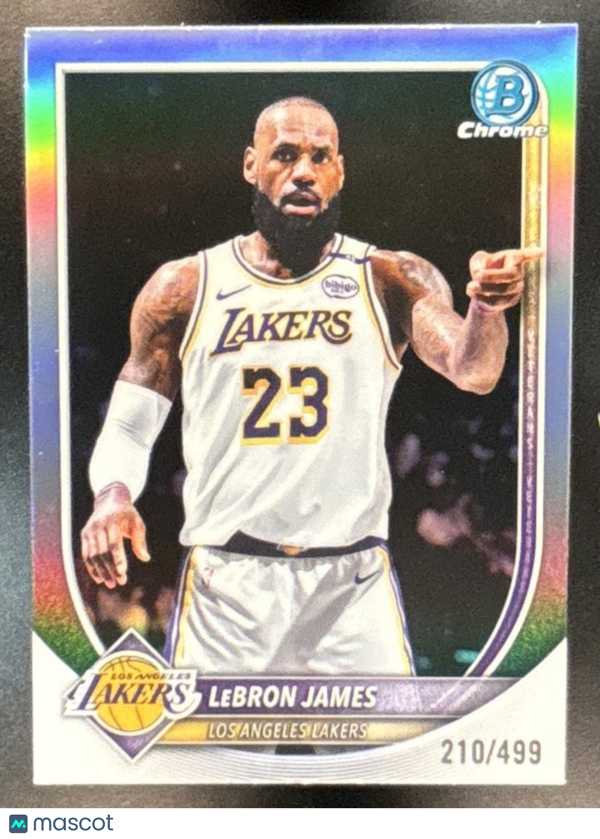 2025-26 Bowman LeBron James Chrome Refractor /499 #BCV-121 Los Angeles Lakers - Sports Cards