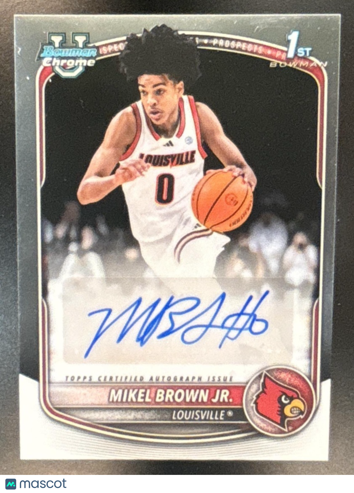 2025-26 Bowman Mikel Brown Jr. Chrome Auto #CPA-MBJ 1st Prospect Cardinals - Sports Cards