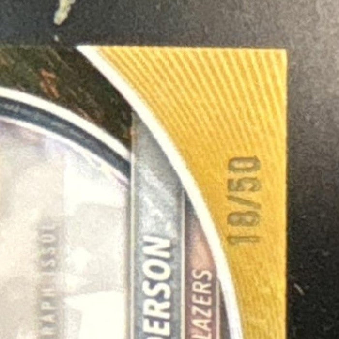 2025-26 Bowman Scoot Henderson Chrome Auto Gold Shimmer /50 Trail Blazers - Sports Cards