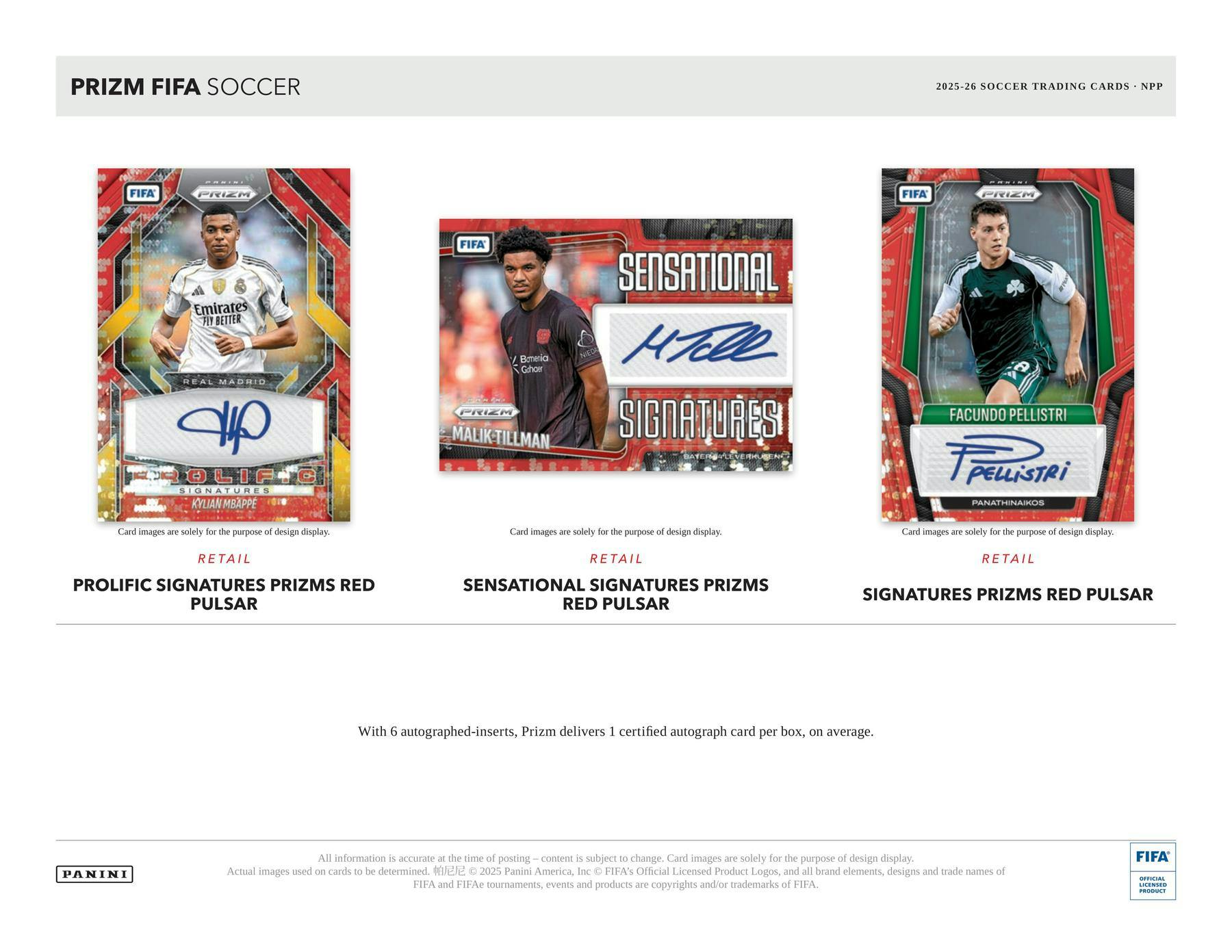 2025/26 Panini Prizm FIFA Soccer 24-Pack Retail Box (Gold/Black Pulsars) - Soccer