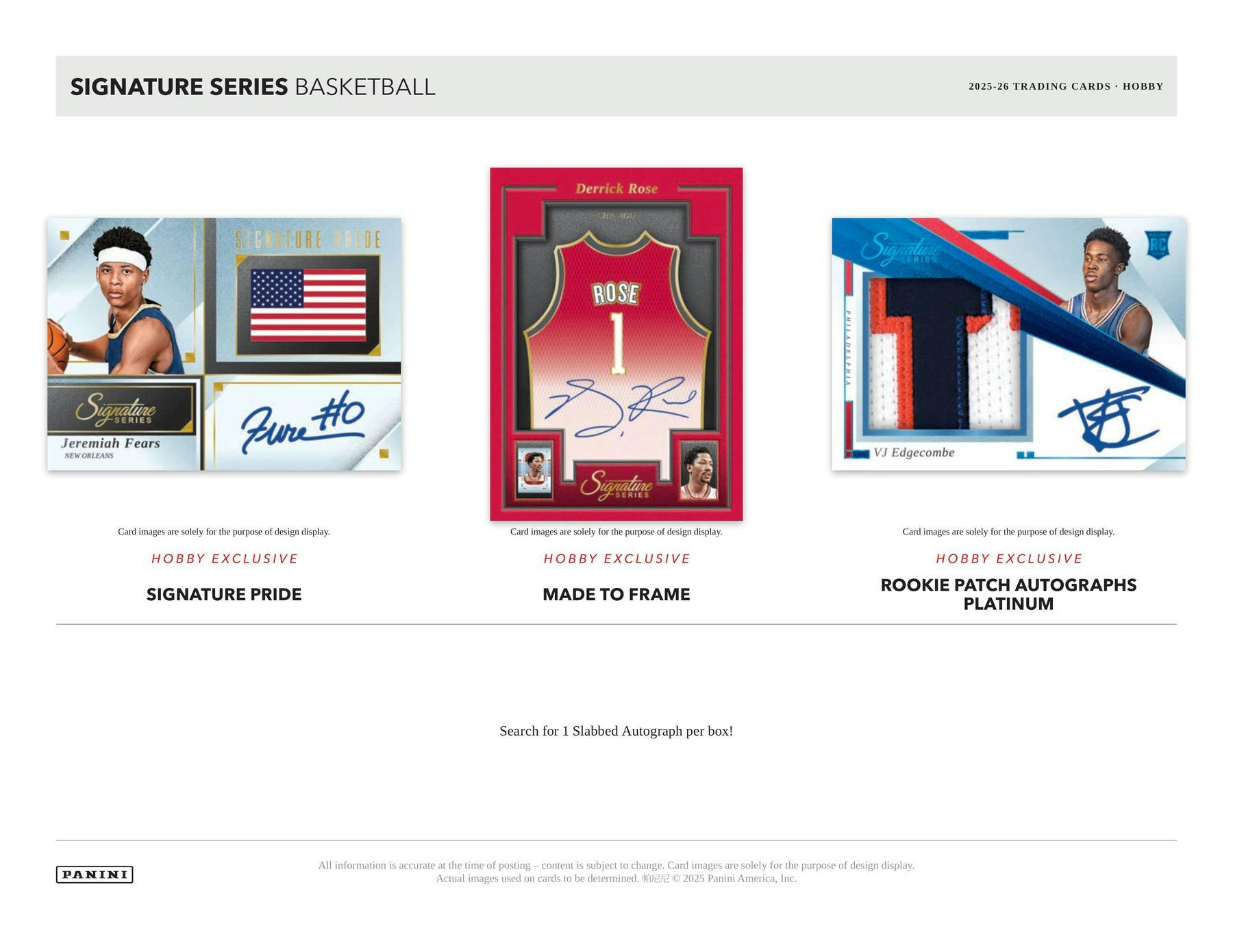 2025/26 Panini Signature Series Basketball Hobby Box (1 Auto Slab) Look for Kabooms! - NBA Hobby Box
