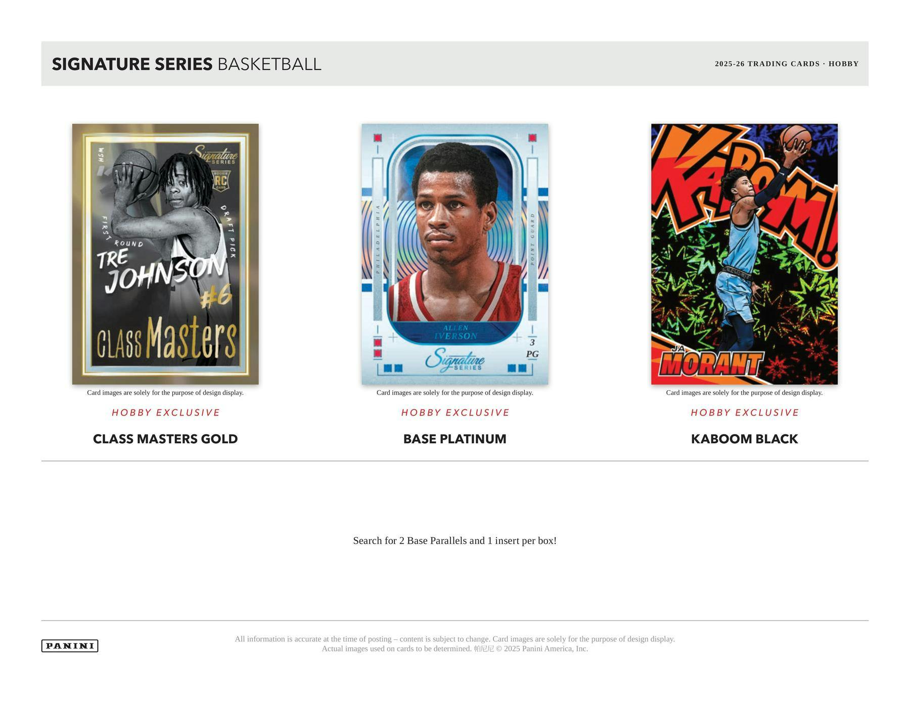 2025/26 Panini Signature Series Basketball Hobby Box (1 Auto Slab) Look for Kabooms! - NBA Hobby Box