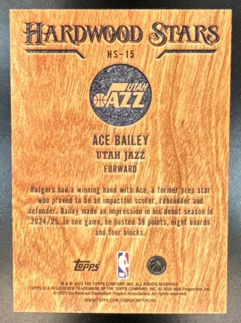 2025-26 Topps Ace Bailey Hardwood Stars #HS-15 RC Utah Jazz - Sports Cards
