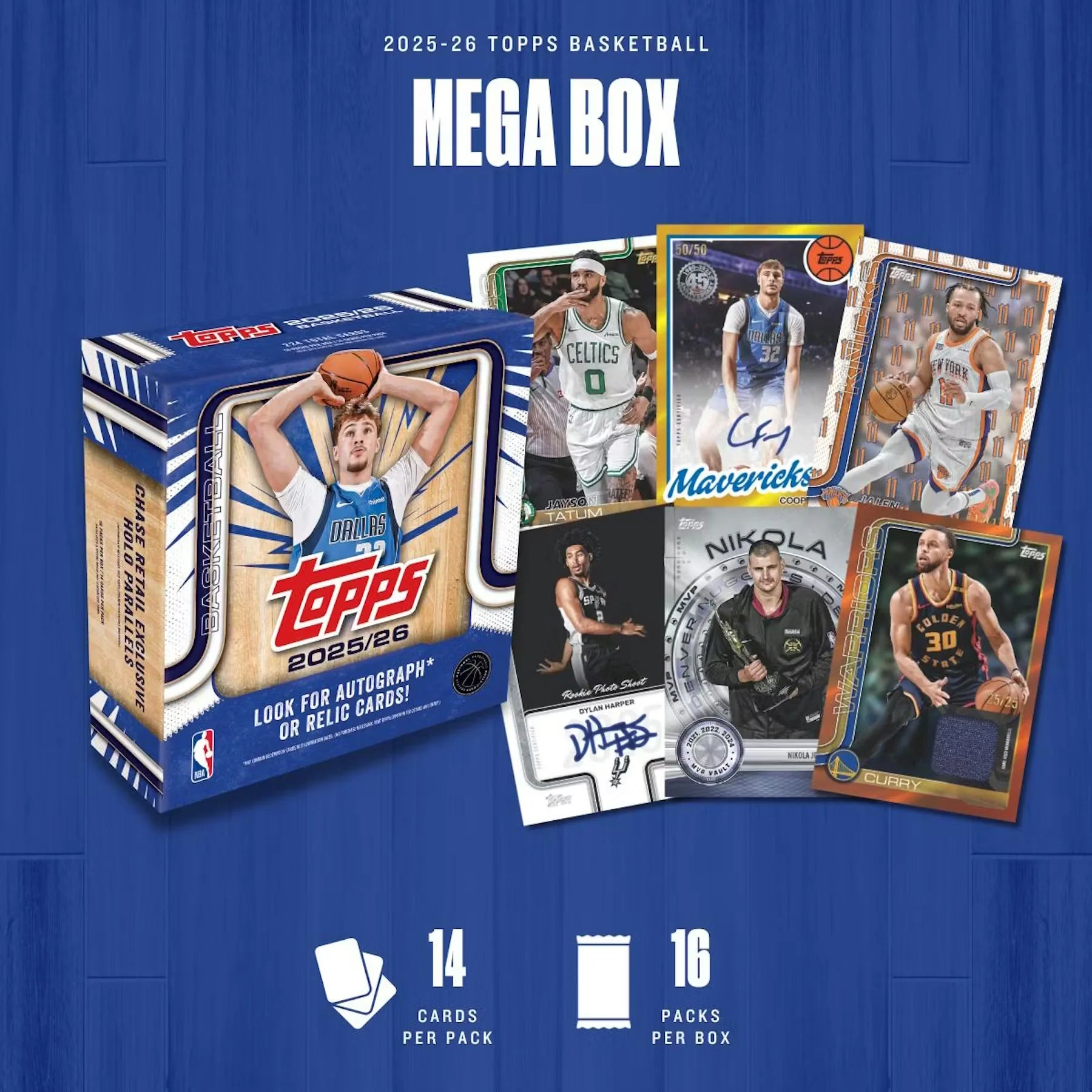 2025/26 Topps Basketball Mega Box (16 Packs) - Mega Box