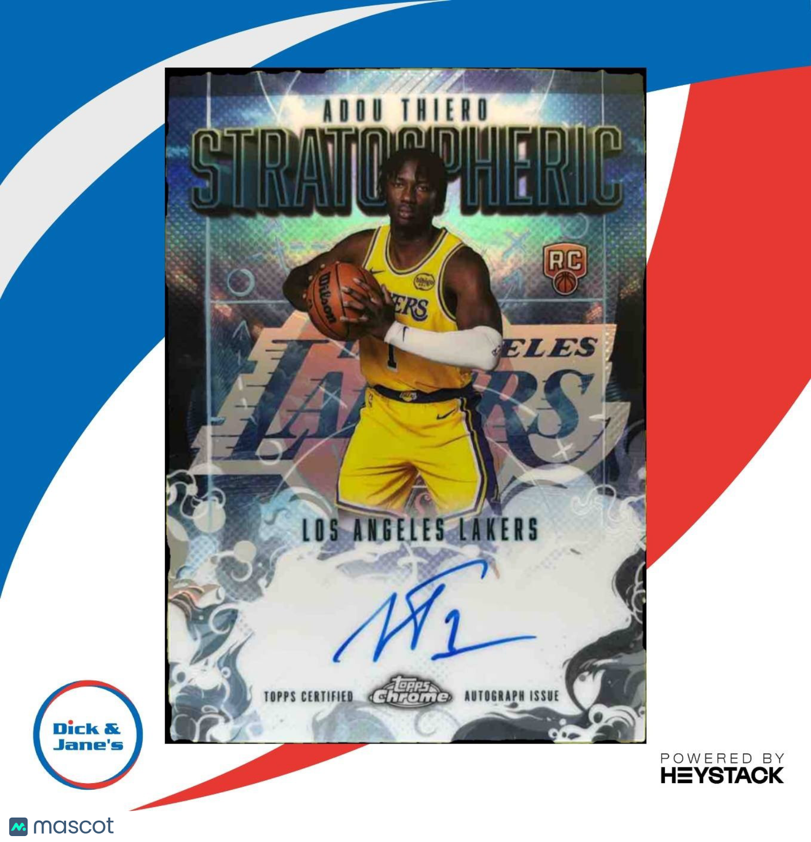 2025-26 Topps Chrome Adou Thieroe Stratospheric Signatures Refractor RC Auto - Sports Cards