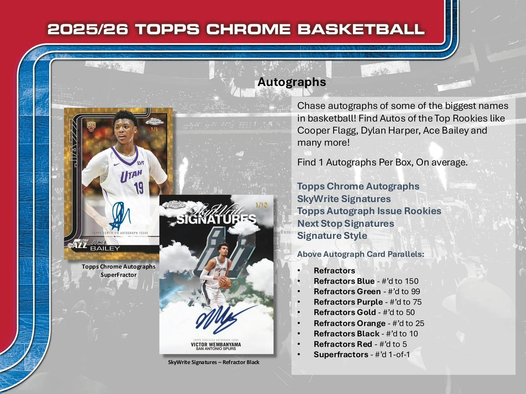 2025/26 Topps Chrome Basketball Mega Box (18 Inserts include 10 X-Fractors) Dec 18th - NBA Mega Box