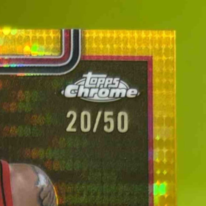 2025-26 Topps Chrome Cam Whitmore Gold Wave Refractor 20/50 #86 Houston Rockets - Sports Cards