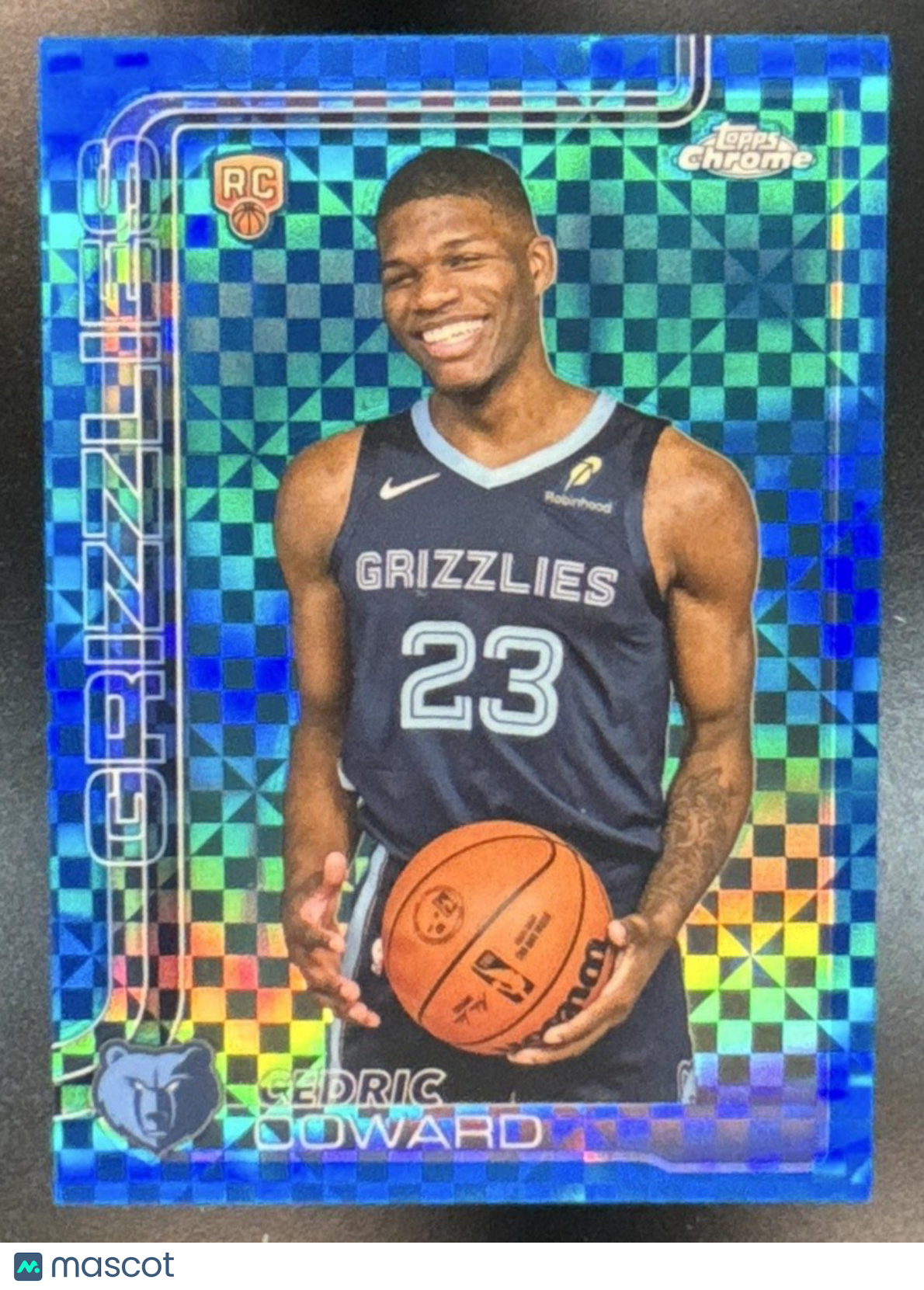2025-26 Topps Chrome Cedric Coward Blue X-Fractor #261 RC Memphis Grizzlies - Sports Cards