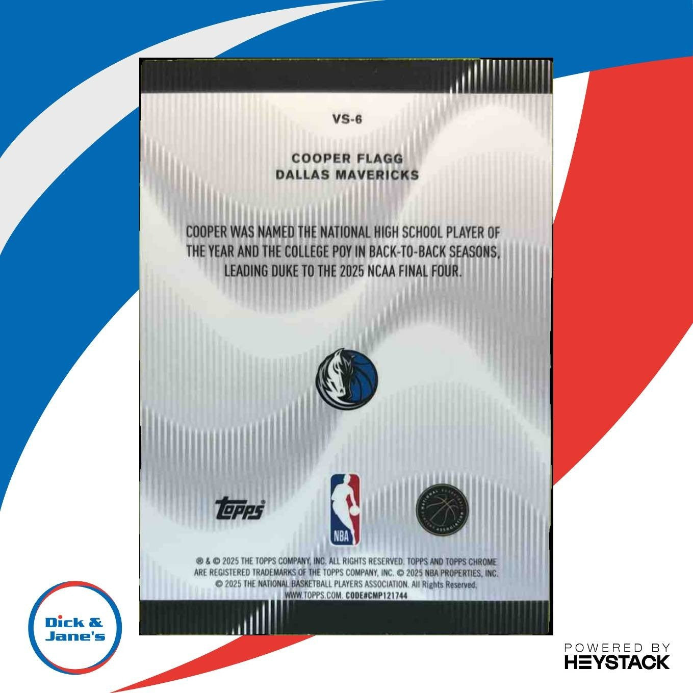 2025-26 Topps Chrome Cooper Flagg Voices #VS-6 RC Dallas Mavericks - Sports Cards