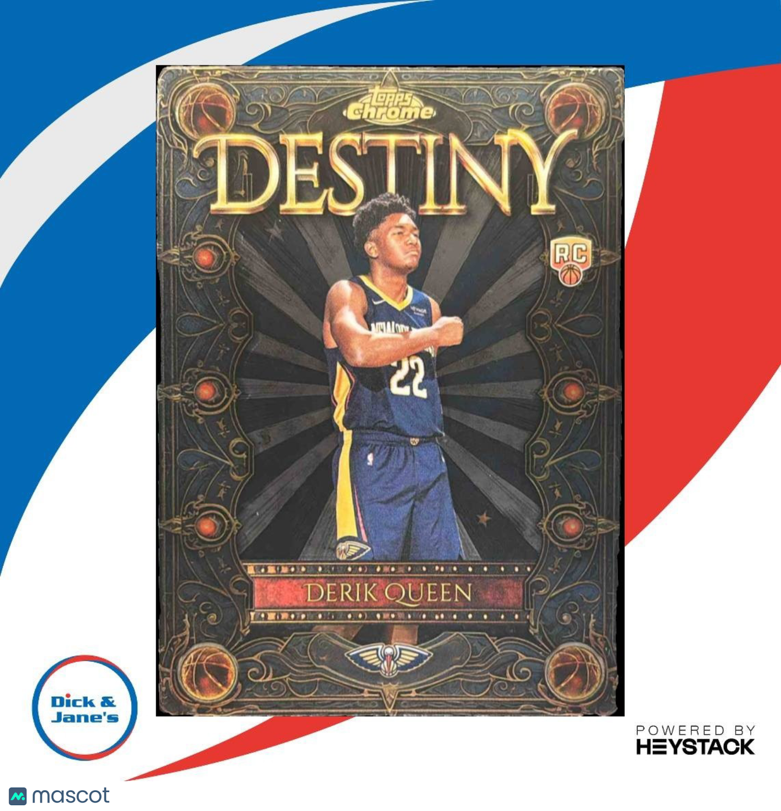 2025-26 Topps Chrome Derik Queen Destiny #D-25 RC New Orleans Pelicans - Sports Cards