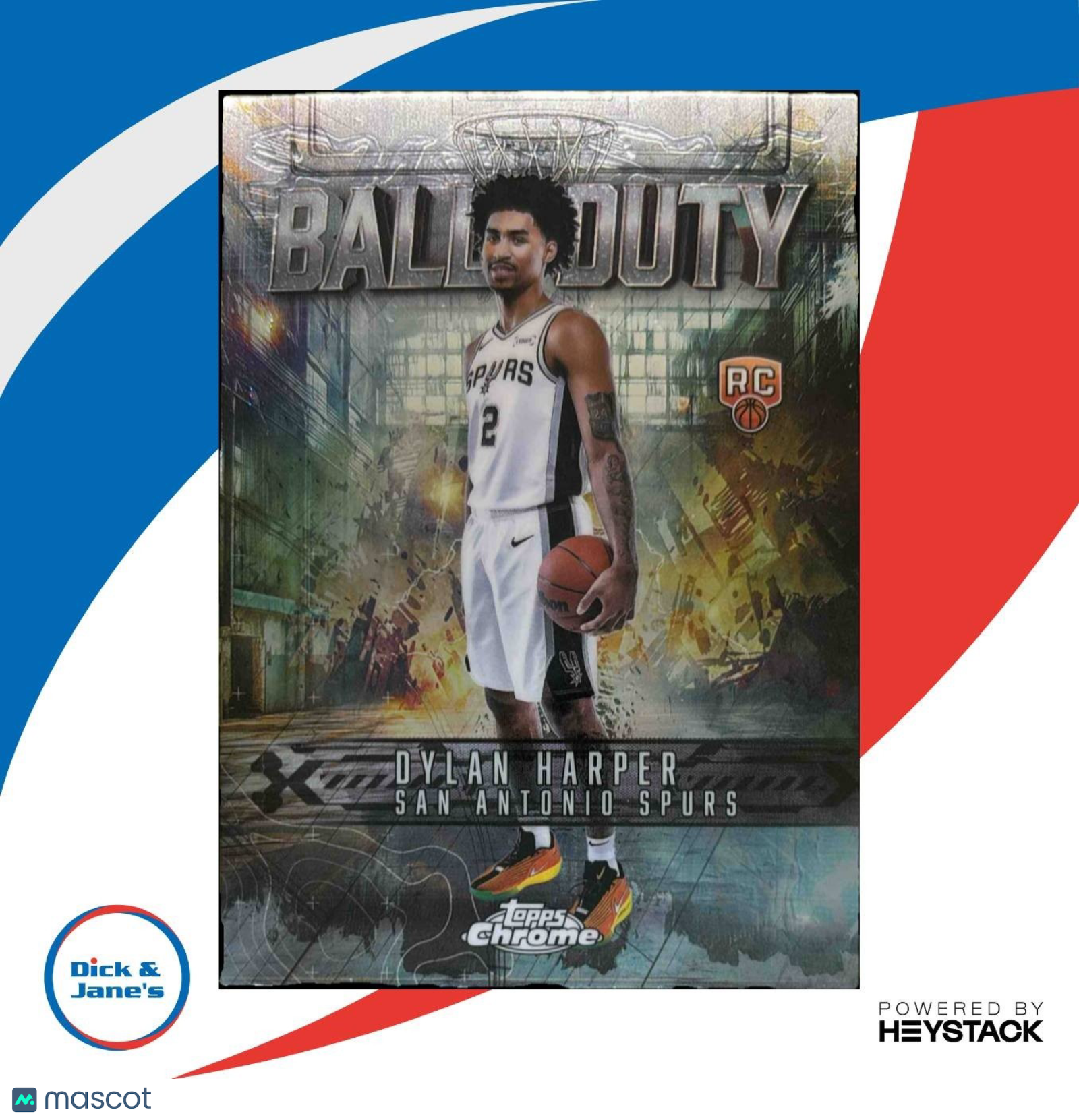 2025-26 Topps Chrome Dylan Harper Ball of Duty #BD-22 RC San Antonio Spurs - Sports Cards