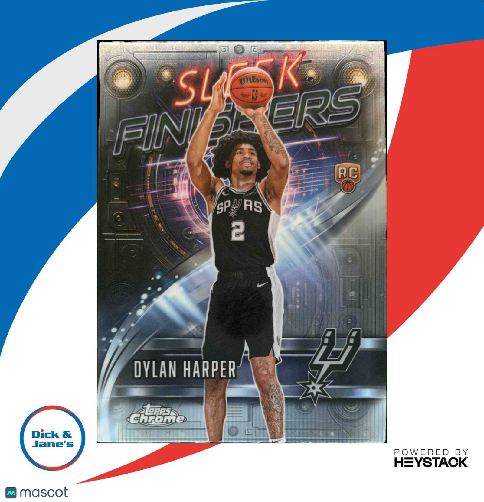 2025-26 Topps Chrome Dylan Harper Sleek Finishers #SF-22 RC San Antonio Spurs - Sports Cards