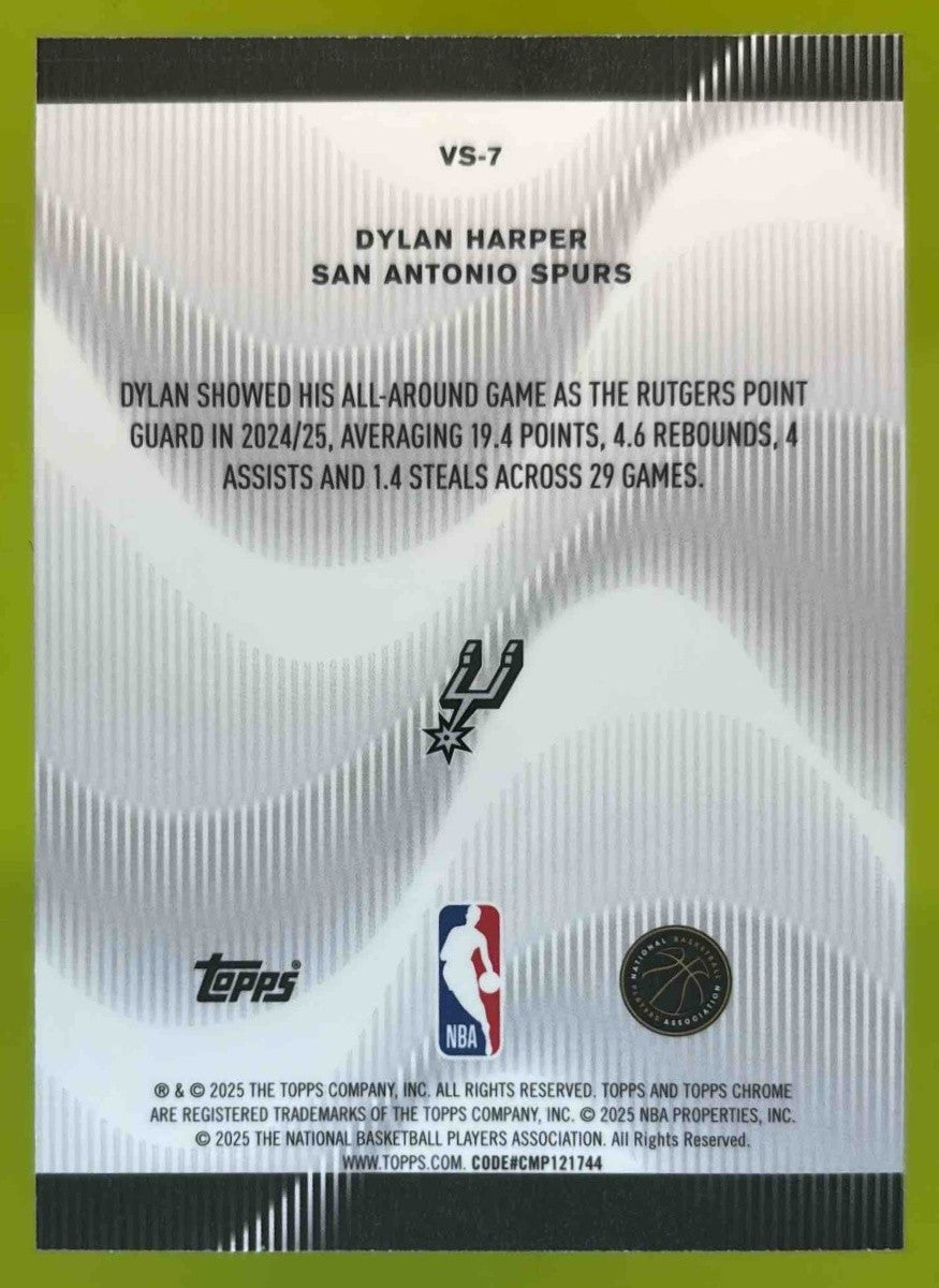 2025-26 Topps Chrome Dylan Harper Voices #VS-7 RC San Antonio Spurs - Sports Cards