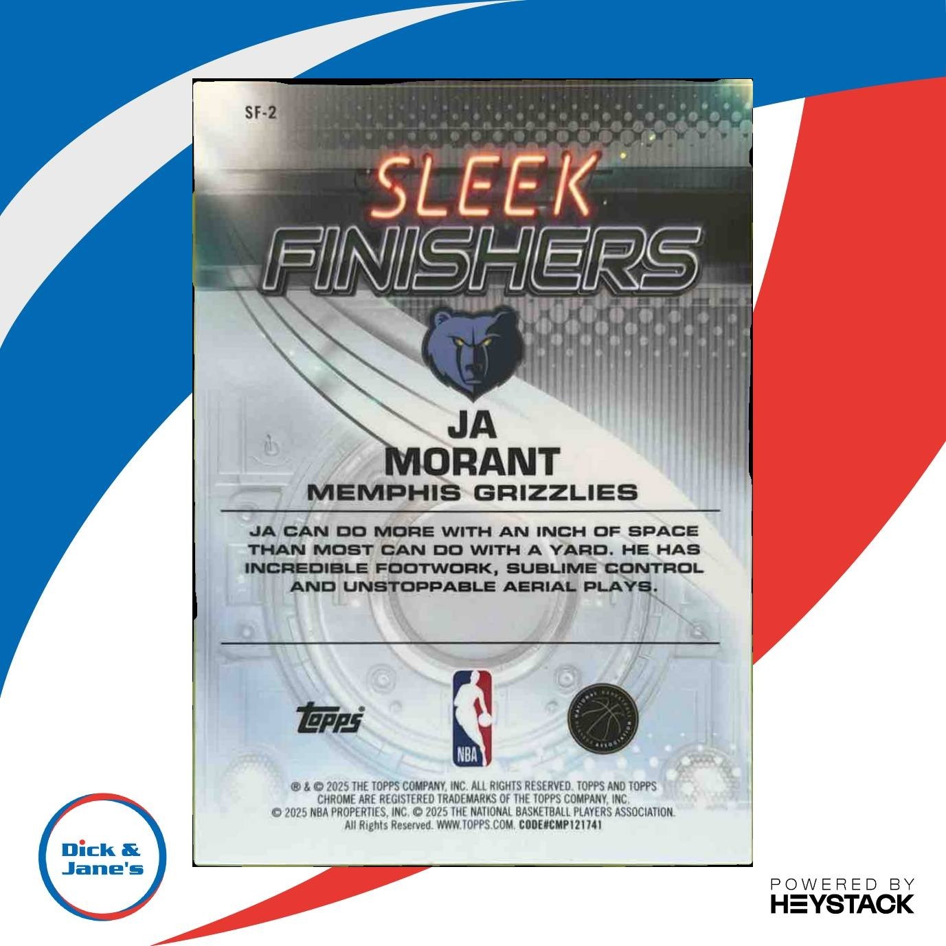 2025-26 Topps Chrome Ja Morant Sleek Finishers Gold /50 #SF-2 Memphis Grizzlies - Sports Cards