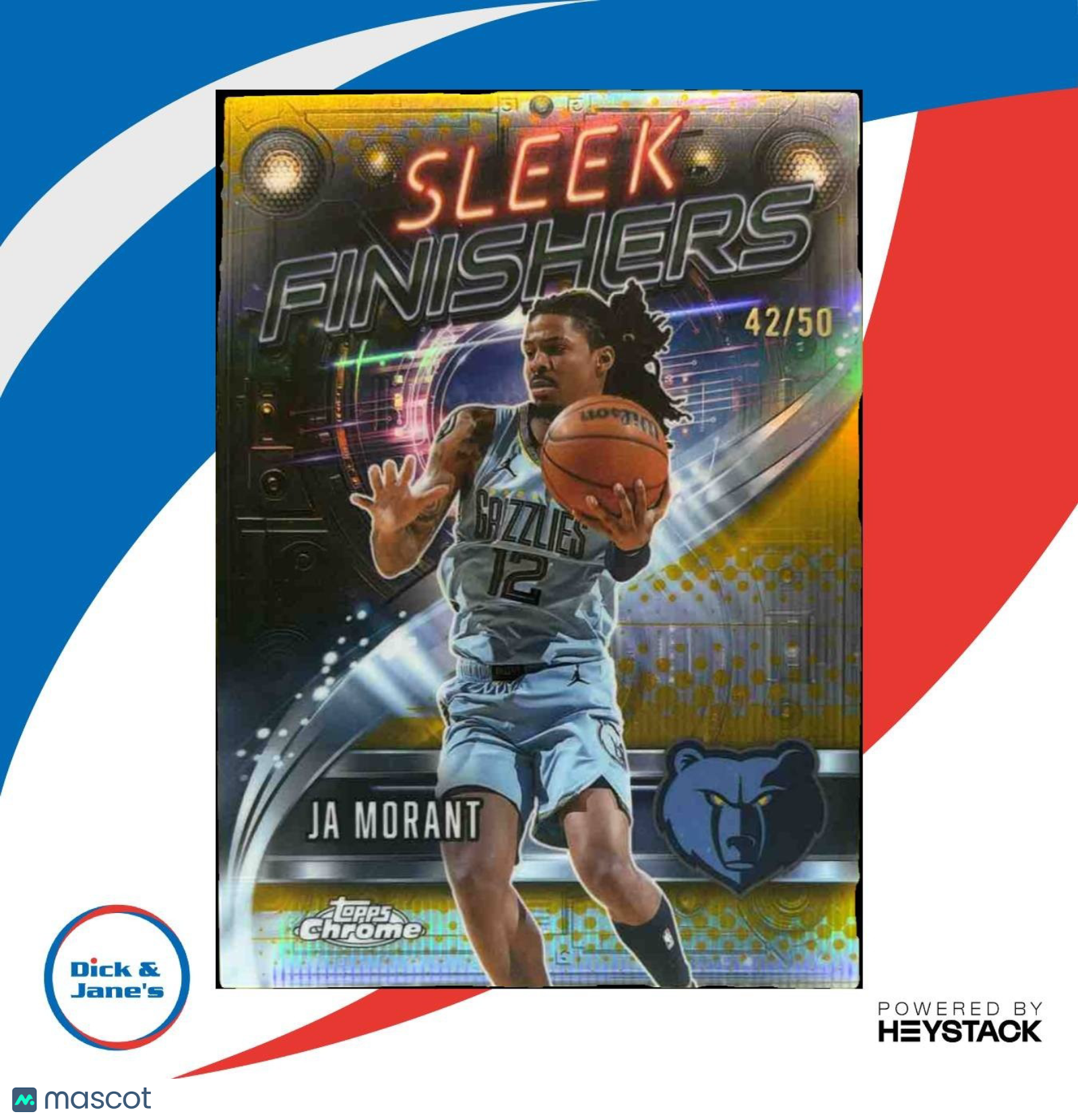 2025-26 Topps Chrome Ja Morant Sleek Finishers Gold /50 #SF-2 Memphis Grizzlies - Sports Cards