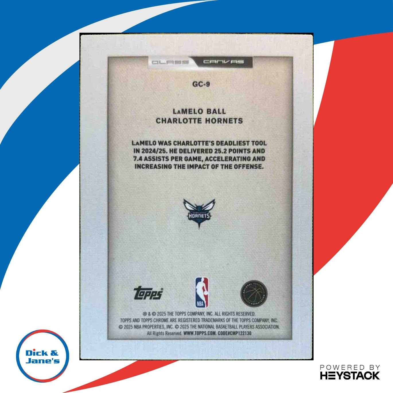 2025-26 Topps Chrome LaMelo Ball Glass Canvas #GC-9 SSP Charlotte Hornets - Sports Cards