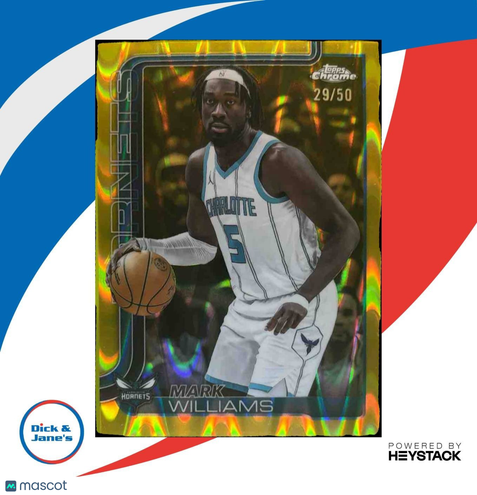 2025-26 Topps Chrome Mark Williams RayWave Gold /50 #34 Charlotte Hornets - Sports Cards