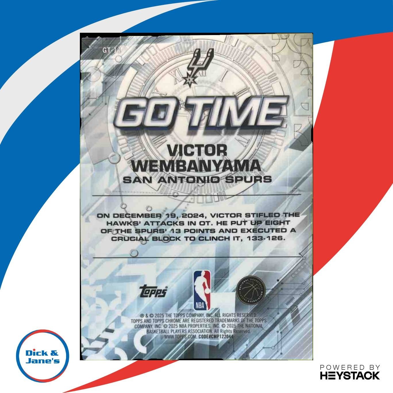 2025-26 Topps Chrome Victor Wembanyama Go Time Teal /299 San Antonio Spurs - Sports Cards