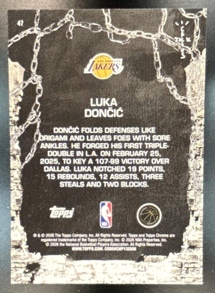 2025-26 Topps Chrome x Cactus Jack Luka Doncic LogoFractor Los Angeles Lakers - Sports Cards