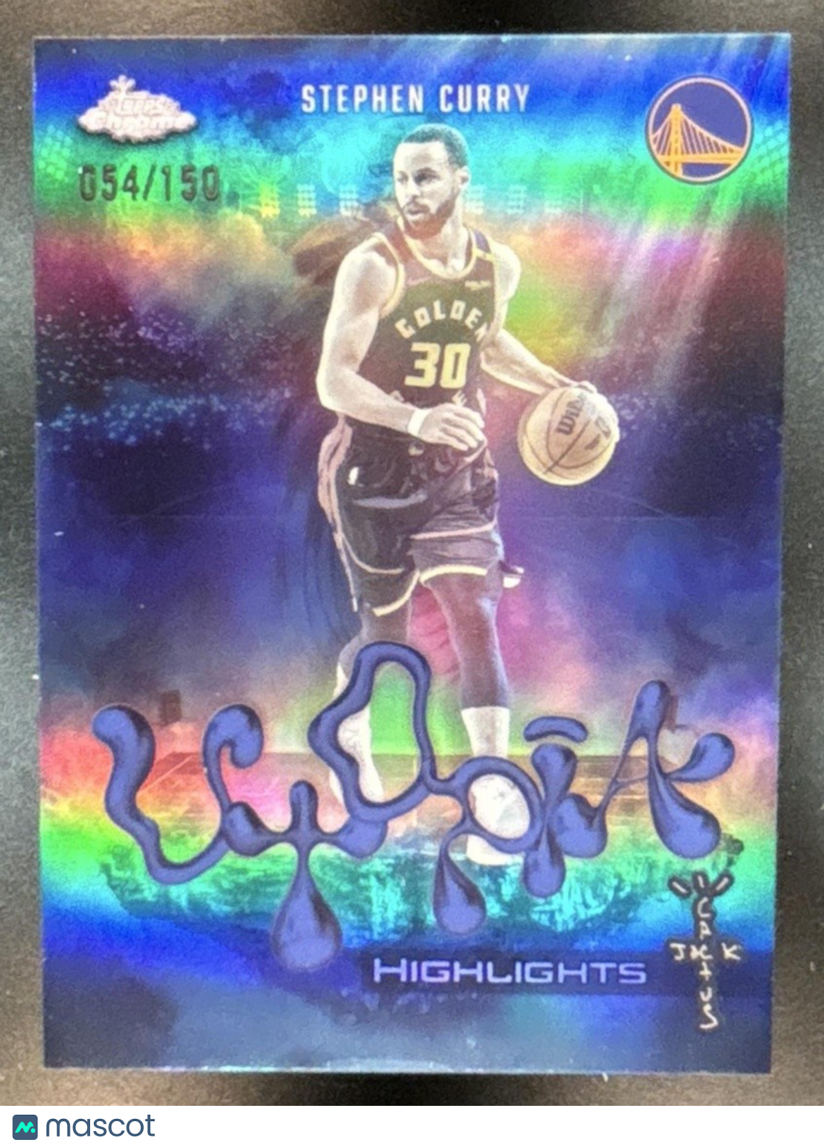 2025-26 Topps Chrome x Cactus Jack Stephen Curry Utopia Highlights Blue /150 - Sports Cards