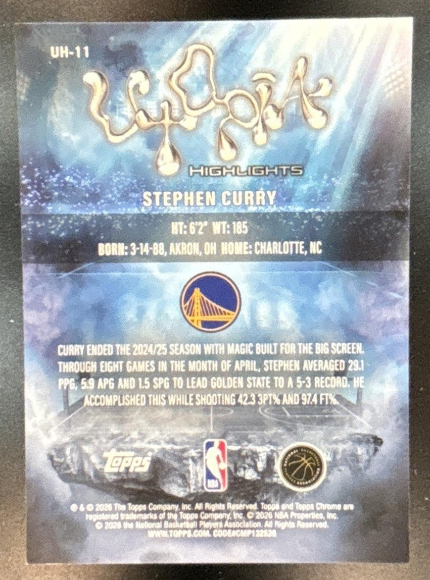 2025-26 Topps Chrome x Cactus Jack Stephen Curry Utopia Highlights Blue /150 - Sports Cards