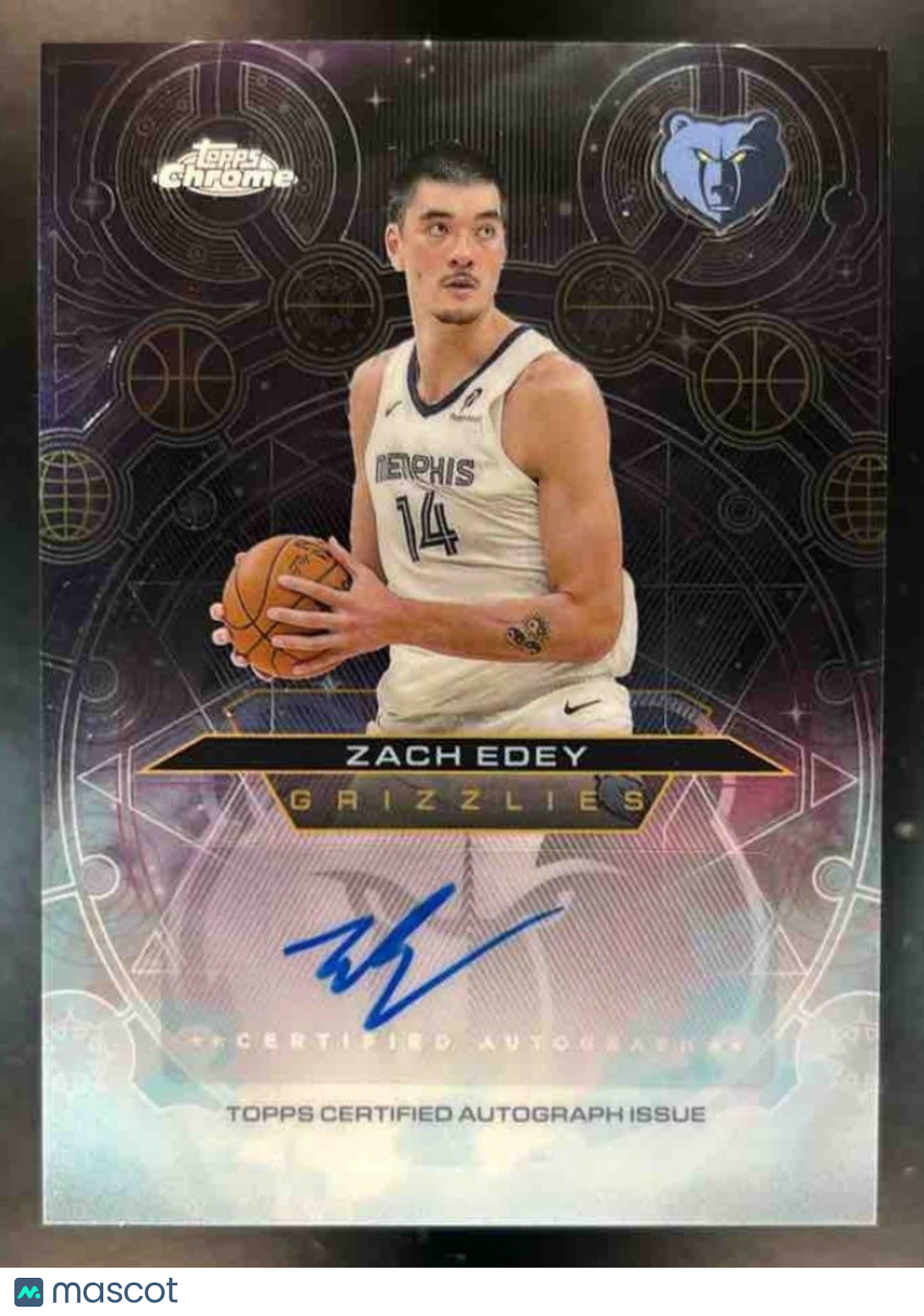 2025-26 Topps Chrome Zach Edey Chromograph Auto #CH-ZE Auto Memphis Grizzlies - Sports Cards