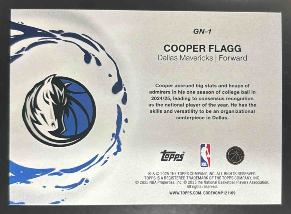 2025-26 Topps Cooper Flagg Generation Now RC Dallas Mavericks - Sports Cards