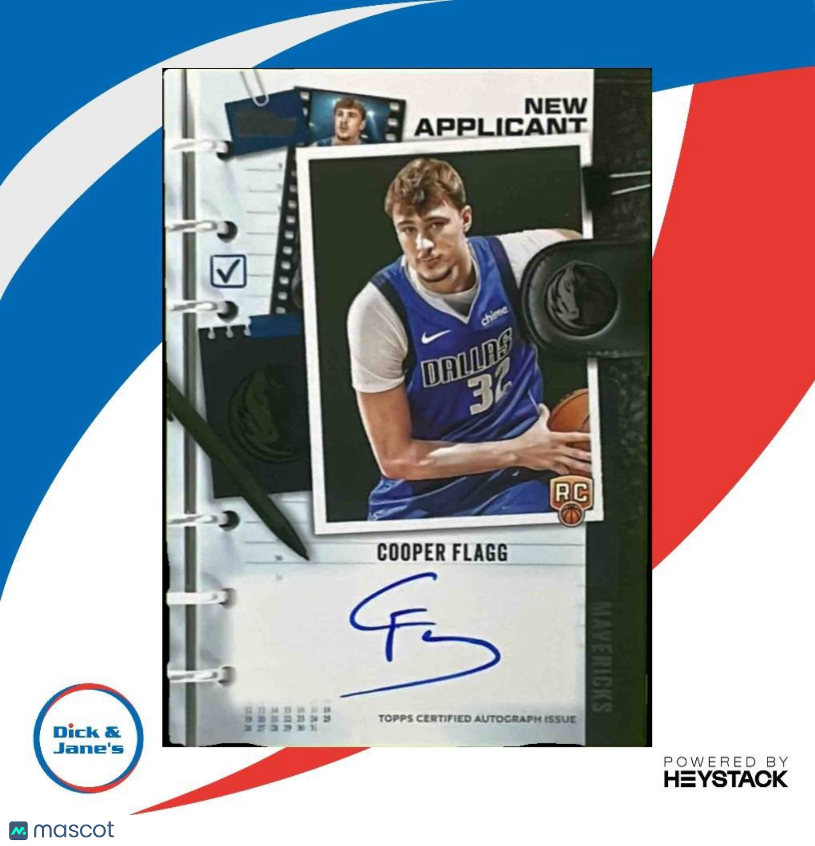 2025-26 Topps Cooper Flagg New Applicants Auto #NA-CF RC Dallas Mavericks - Sports Cards