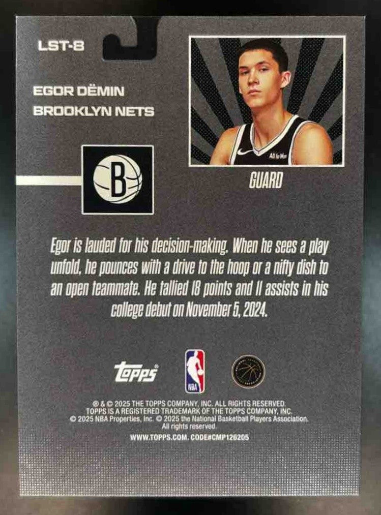 2025-26 Topps Egor Demin Limited Stock Legends Cart Load /25 RC Brooklyn Nets - Sports Cards