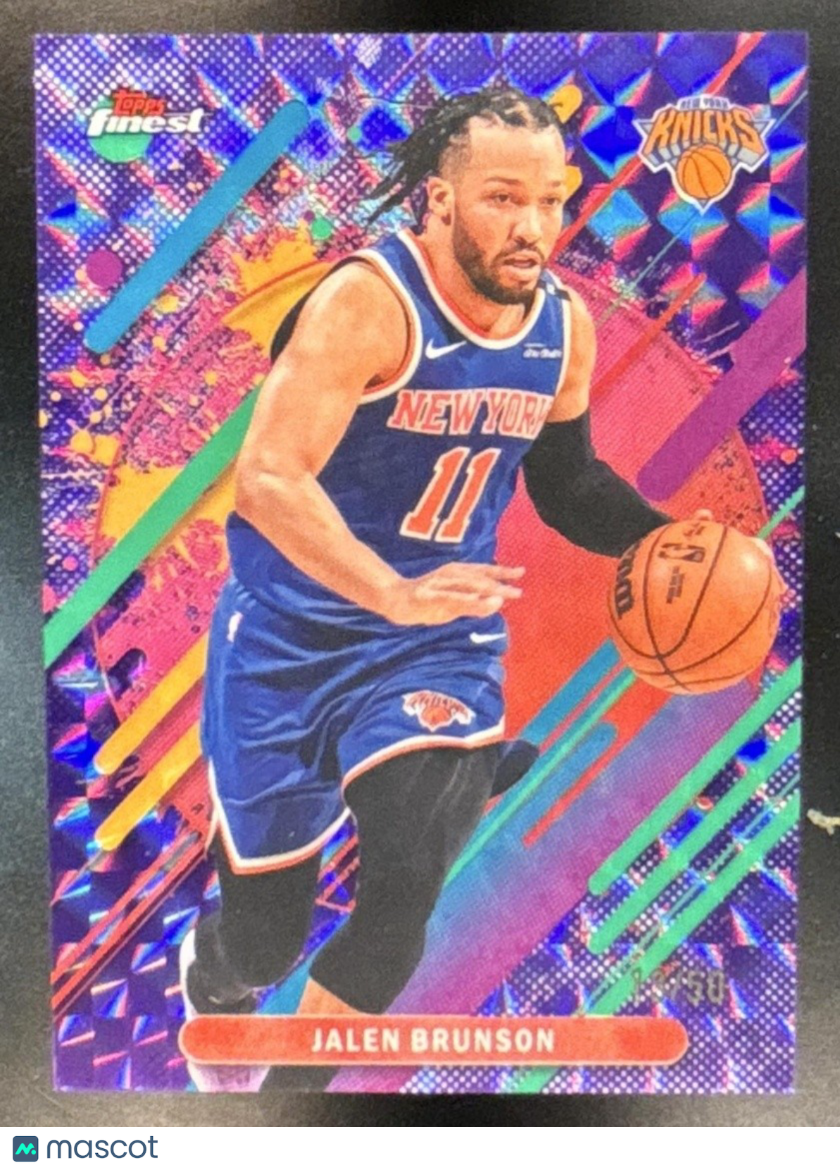 2025-26 Topps Finest Jalen Brunson Purple Geometric /50 #226 New York Knicks - Sports Cards