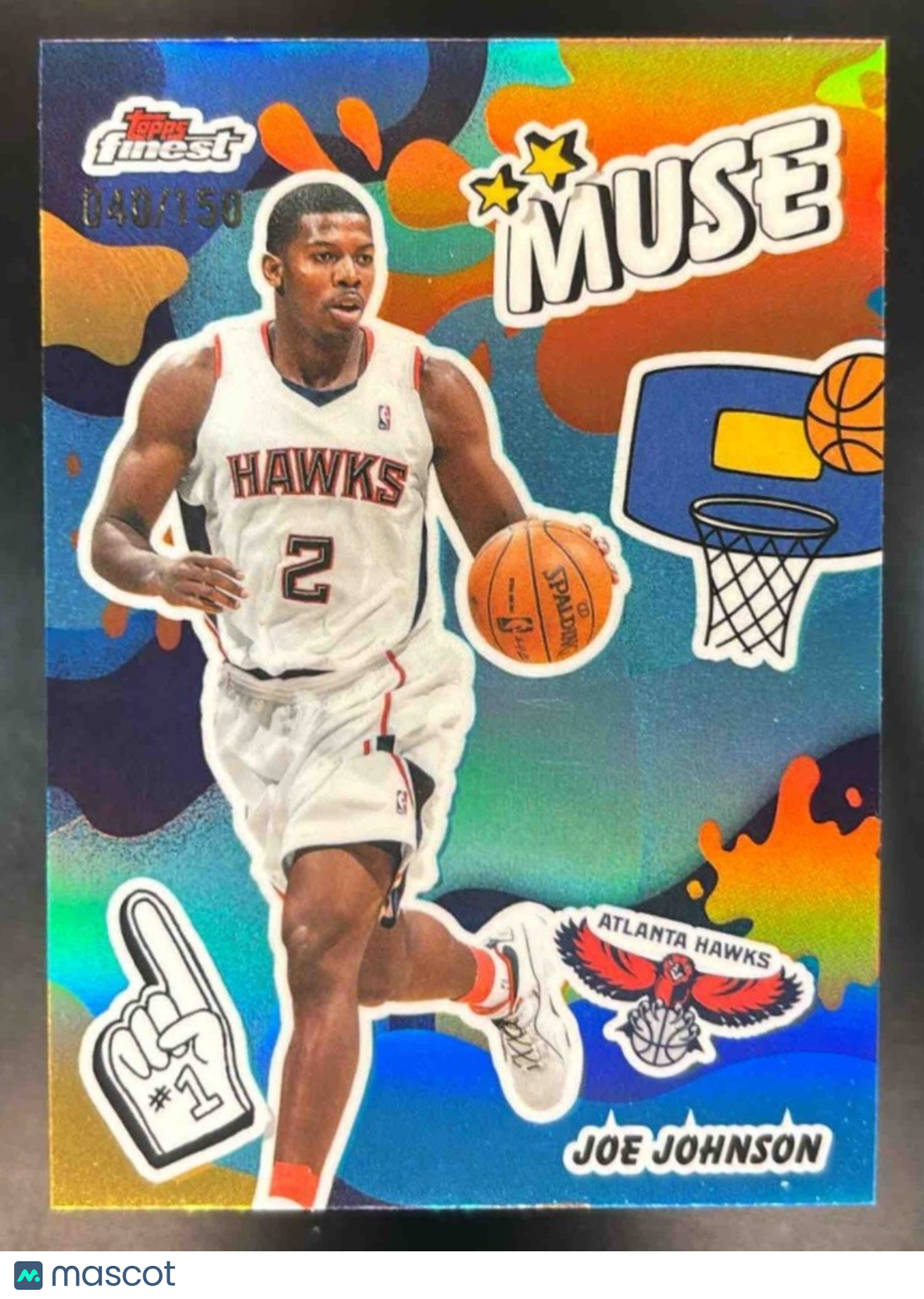 2025-26 Topps Finest Joe Johnson Muse Sky Blue Refractor /150 Atlanta Hawks - Sports Cards
