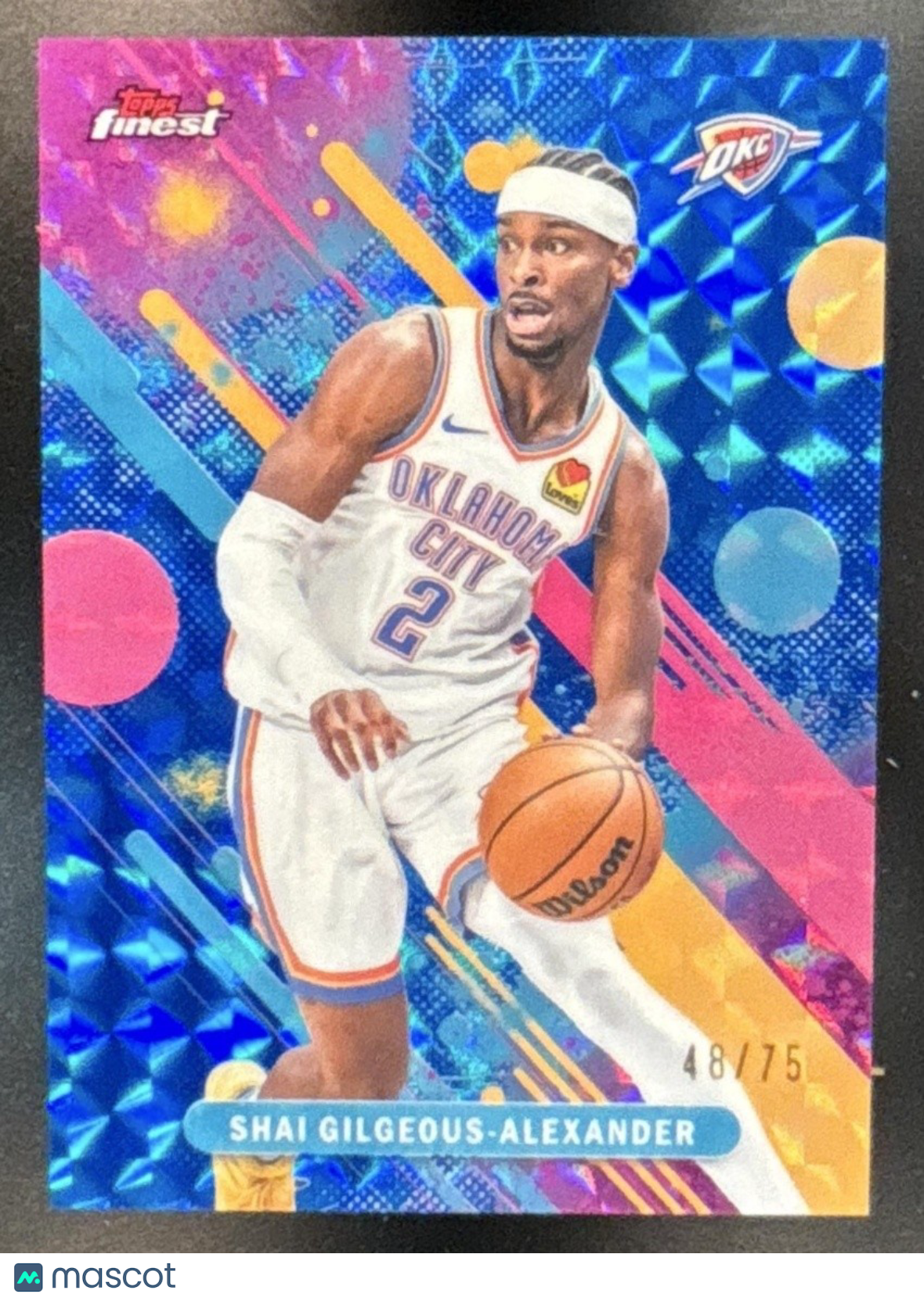 2025-26 Topps Finest Shai Gilgeous-Alexander Blue Geometric /75 #66 Thunder - Sports Cards