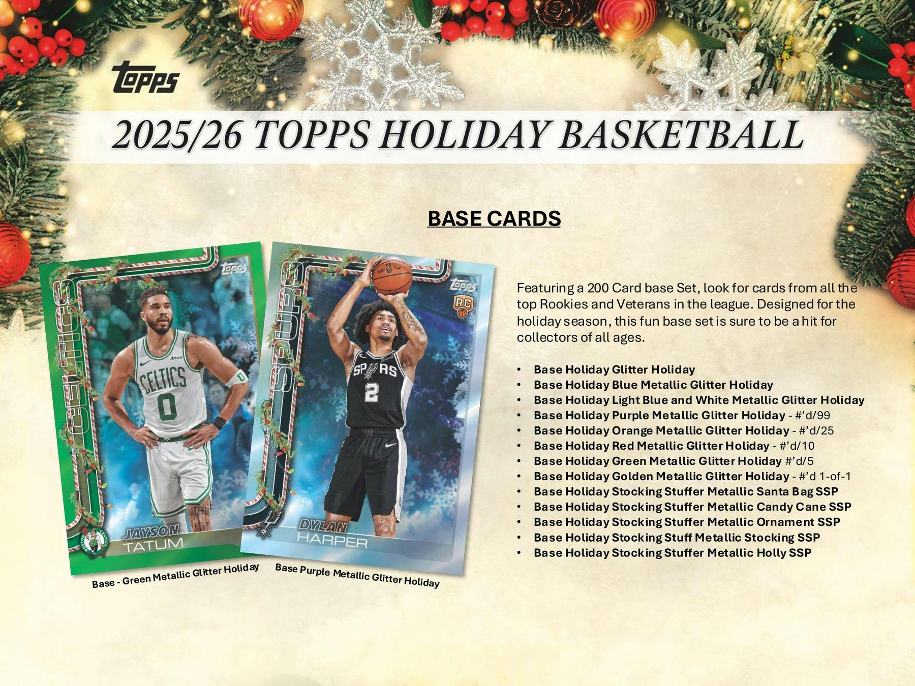 2025/26 Topps Holiday Basketball Mega Box Christmas Edition - MLB Hobby Box