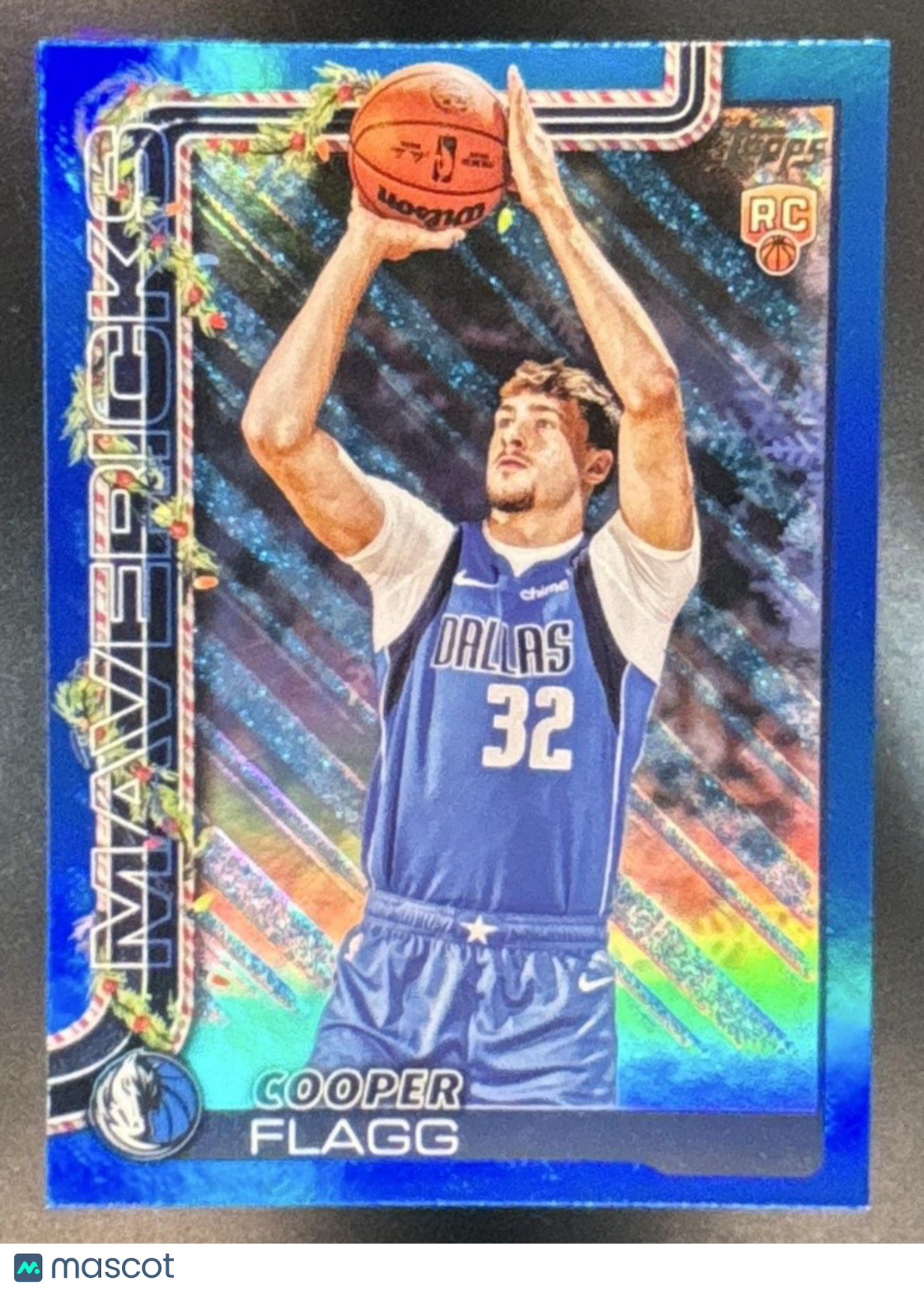 2025-26 Topps Holiday Cooper Flagg Blue Metallic Glitter #H161 RC Mavericks - Sports Cards