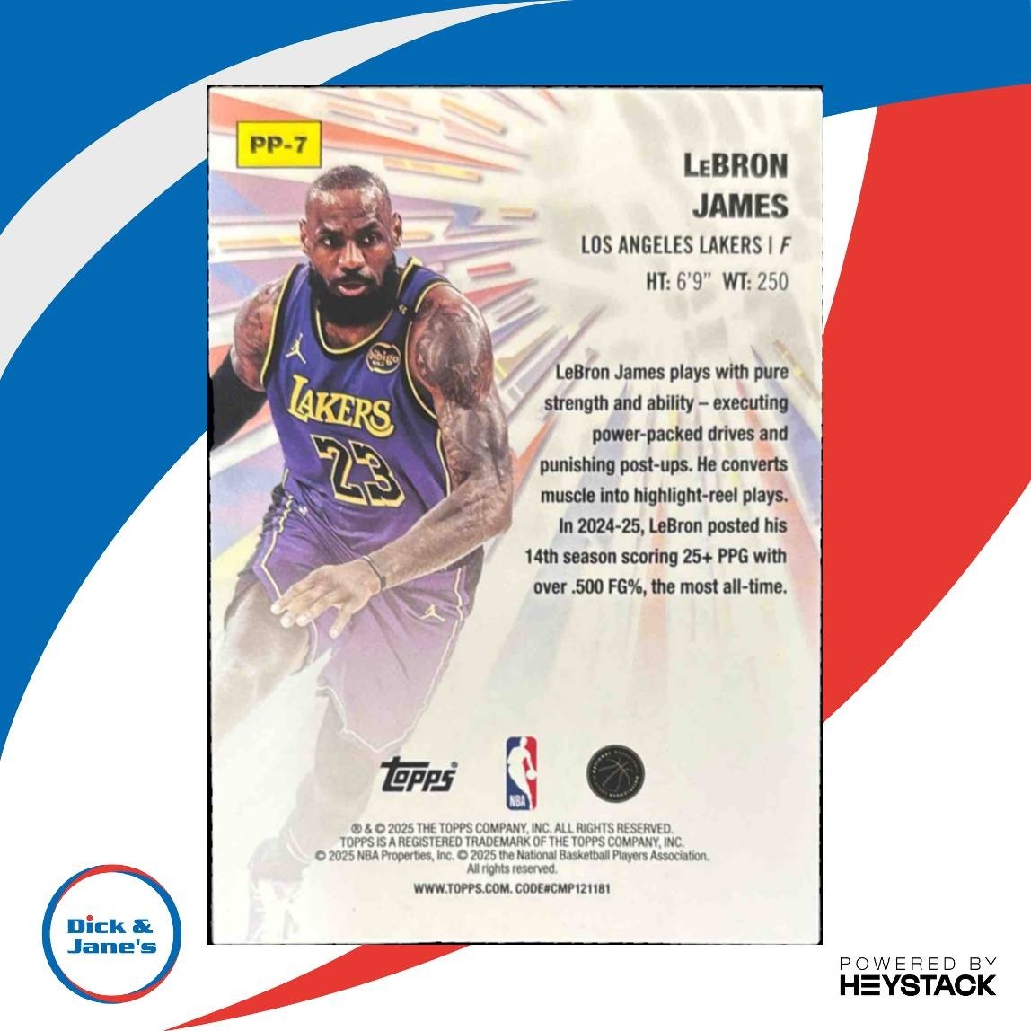 2025-26 Topps LeBron James Power Players #PP-7 Los Angeles Lakers - Sports Cards