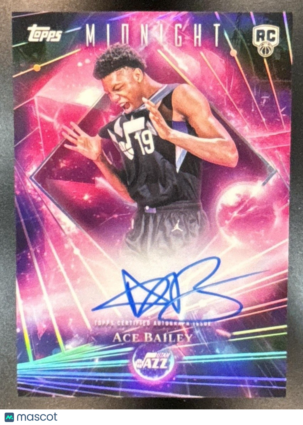 2025-26 Topps Midnight Ace Bailey Dark Matter Rookie Auto Moon Beam RC Utah Jazz - Sports Cards