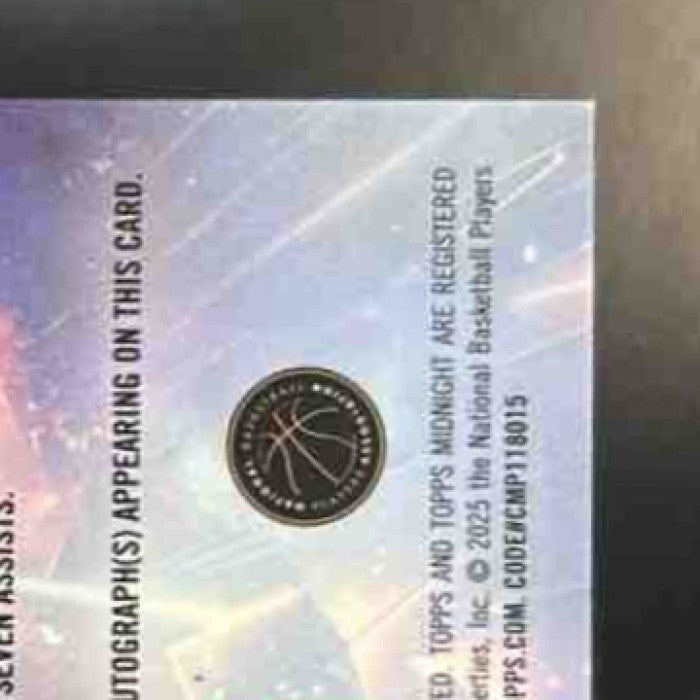 2025-26 Topps Midnight Liam McNeeley Dark Matter Rookie Auto Charlotte Hornets - Sports Cards