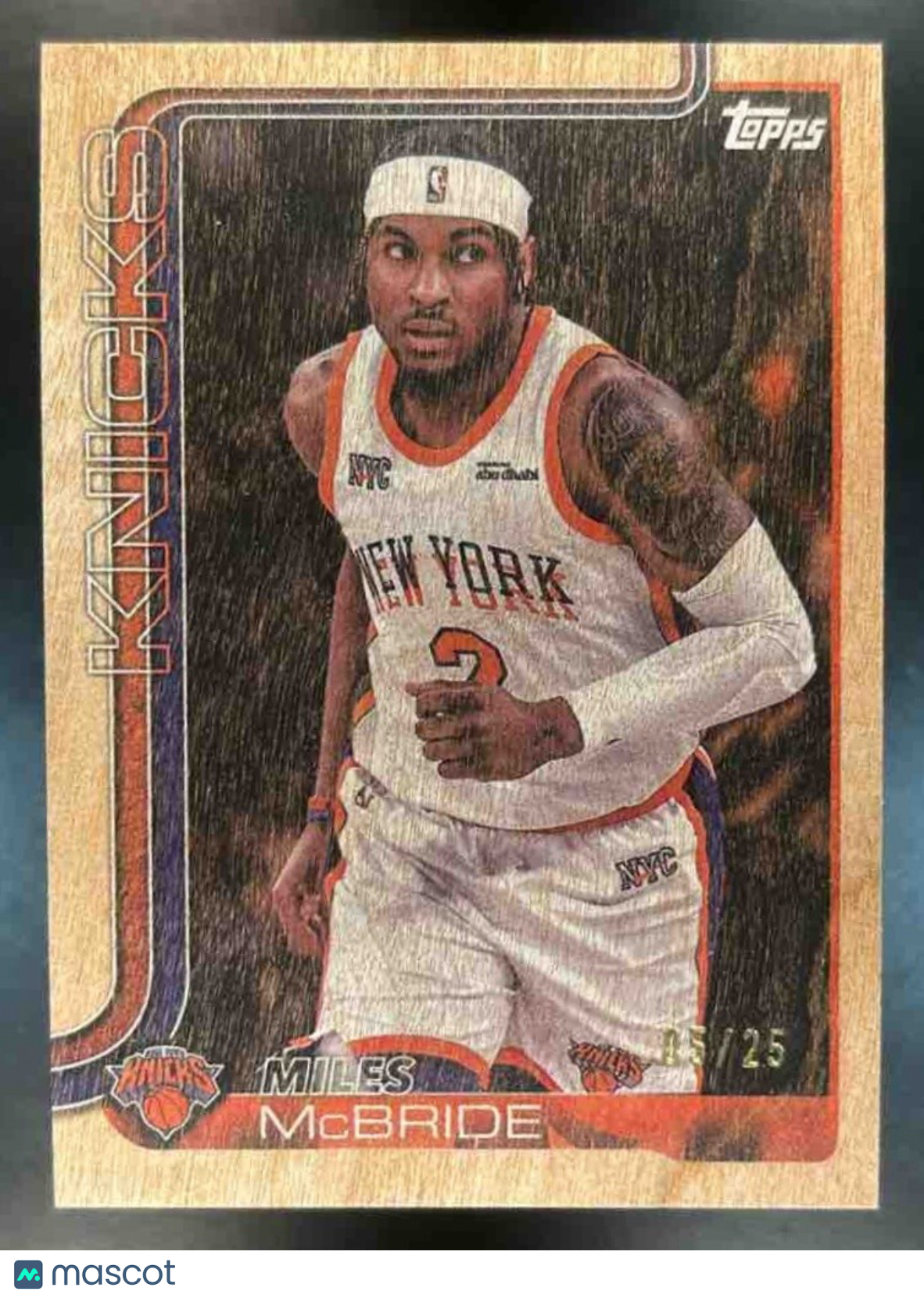 2025-26 Topps Miles McBride Wood /25 #17 New York Knicks - Sports Cards